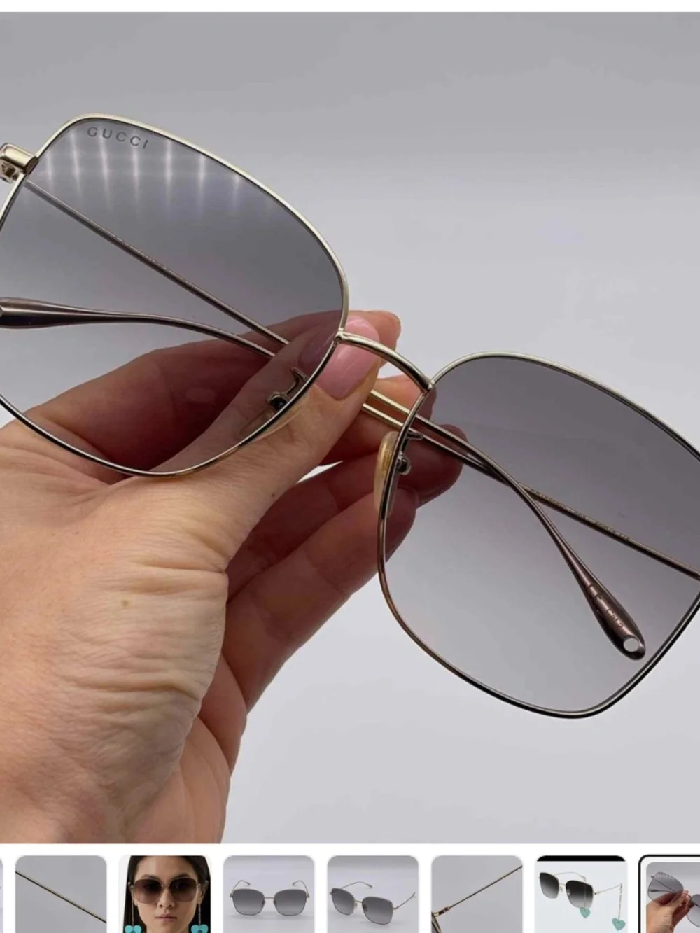 GUCCI GG1030SK 003 Gold/Grey Women Authentic Sunglasses